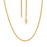 22K Gold Rope Chain Light 16 Inches